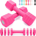 Adjustable Dumbbells Set for Women Men 10 LB Pair - 4 in 1 Compact