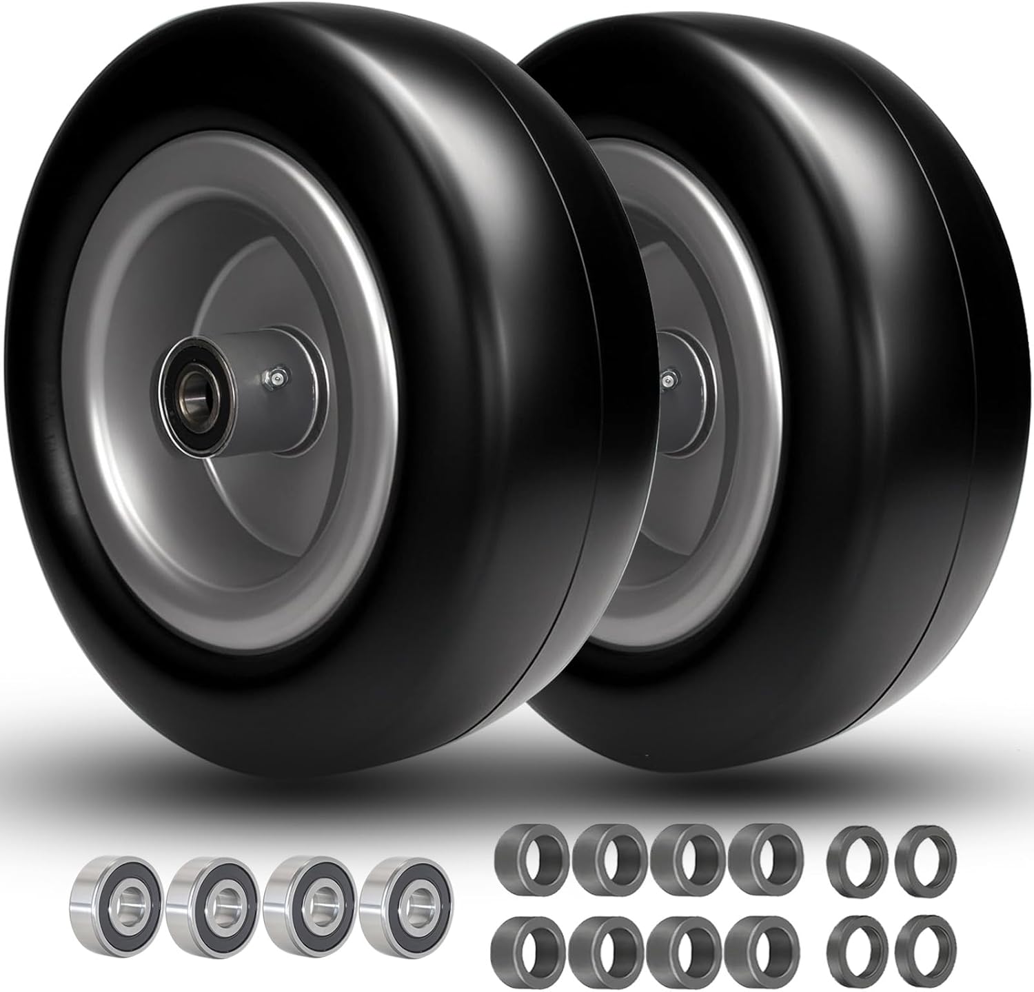13x5.00-6 Flat Free Tire and Wheel for Lawn Mowers and More