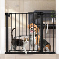 Auto Close Baby Gate with Cat Door - Extra Wide 29.5-40.5 in
