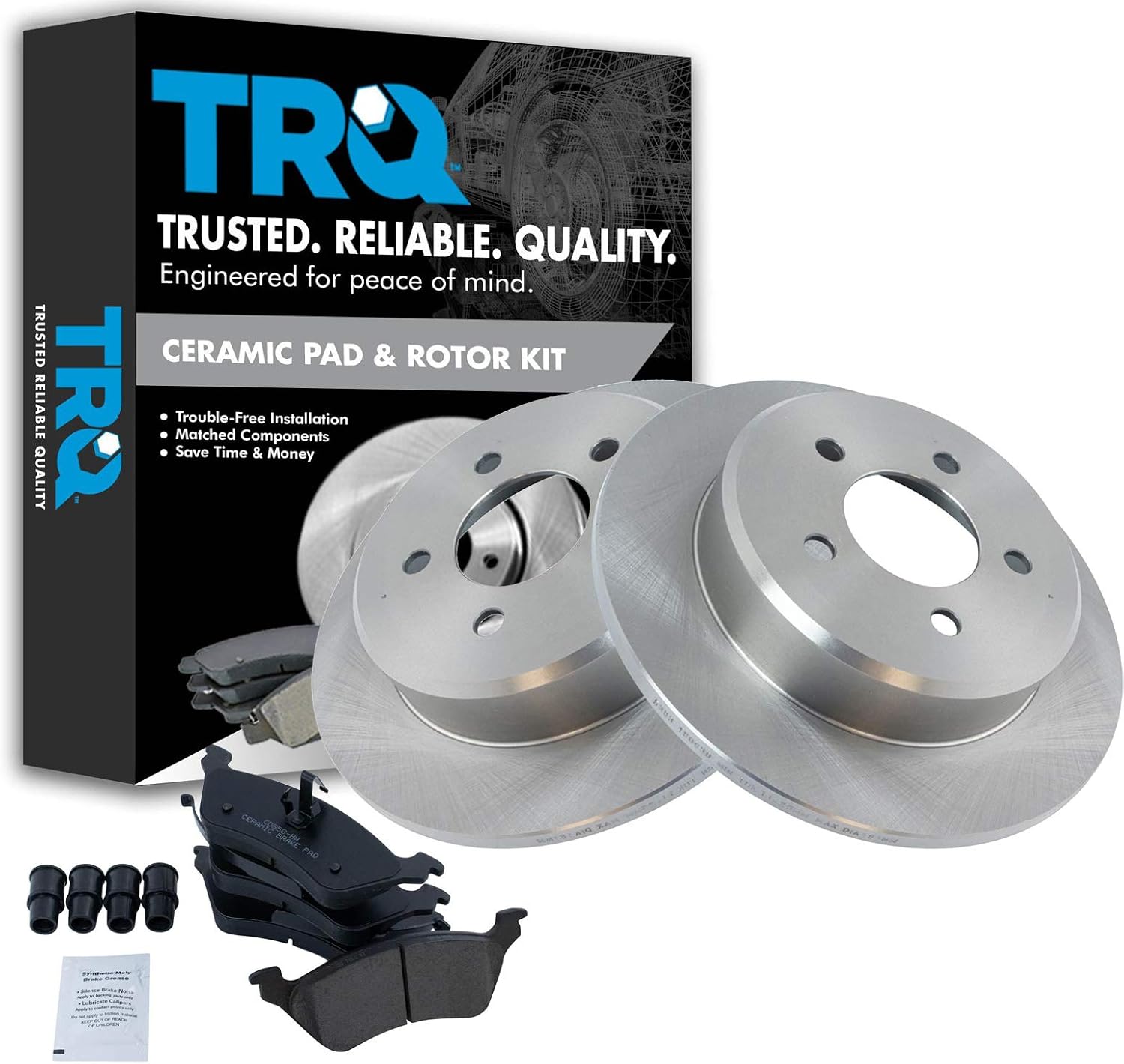 TRQ Rear Brake Pad & Rotor Kit for Chrysler Town & Country