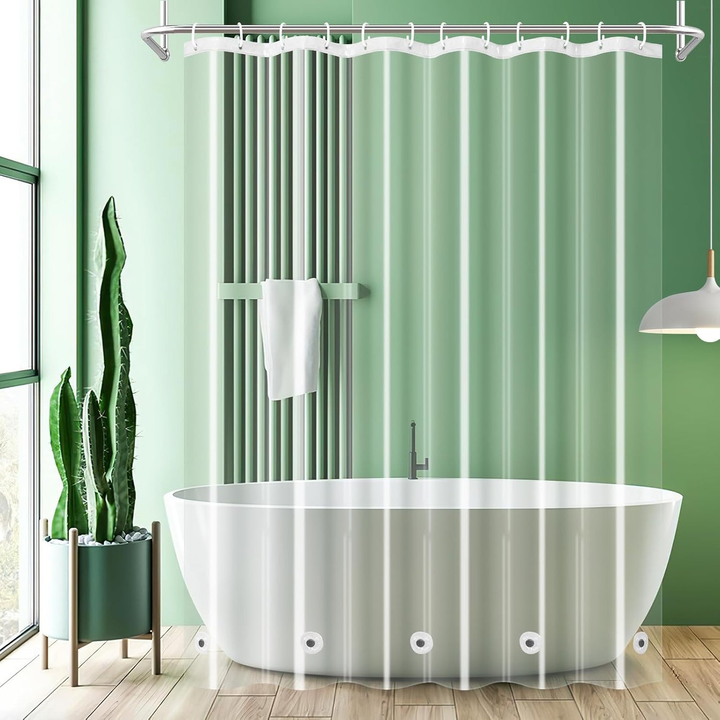 UFRIDAY 72x75 inch Clear PEVA Shower Curtain
