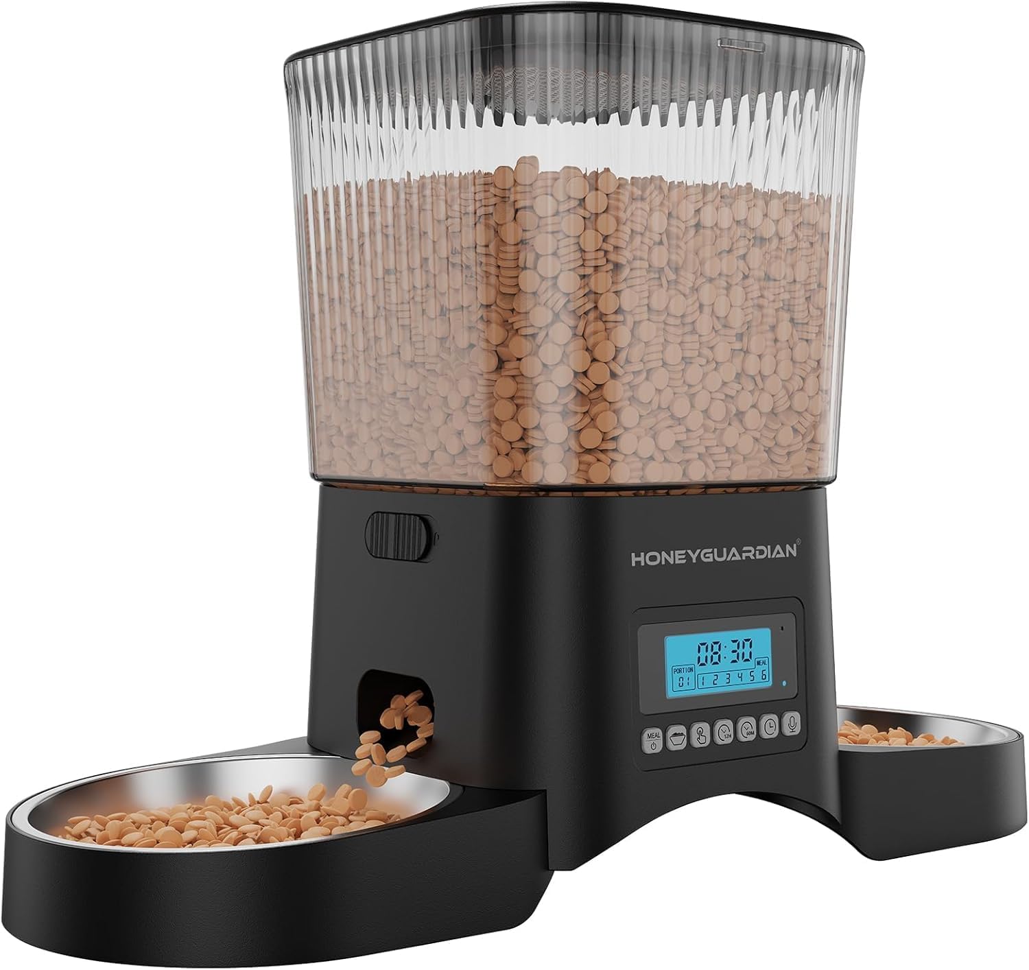 HoneyGuaridan Automatic Cat Feeder for 2 Cats with Timed Control