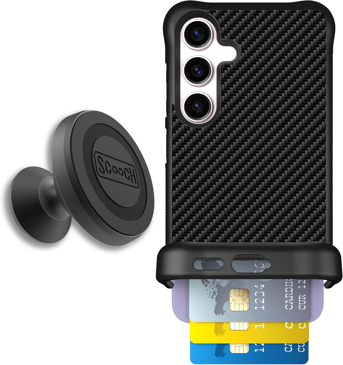 Scooch Galaxy S25 Case with Card Holder and RFID Protection