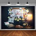Detective Backdrop 8x8 ft Agent Spy Theme - Top Secret Photo Prop