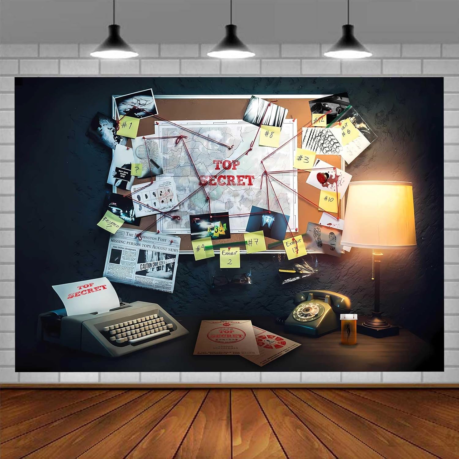 Detective Backdrop for Spy Theme Parties and Photography Events