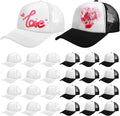 Vabean 24 Pack Sublimation Blank Trucker Caps - Bulk DIY Set