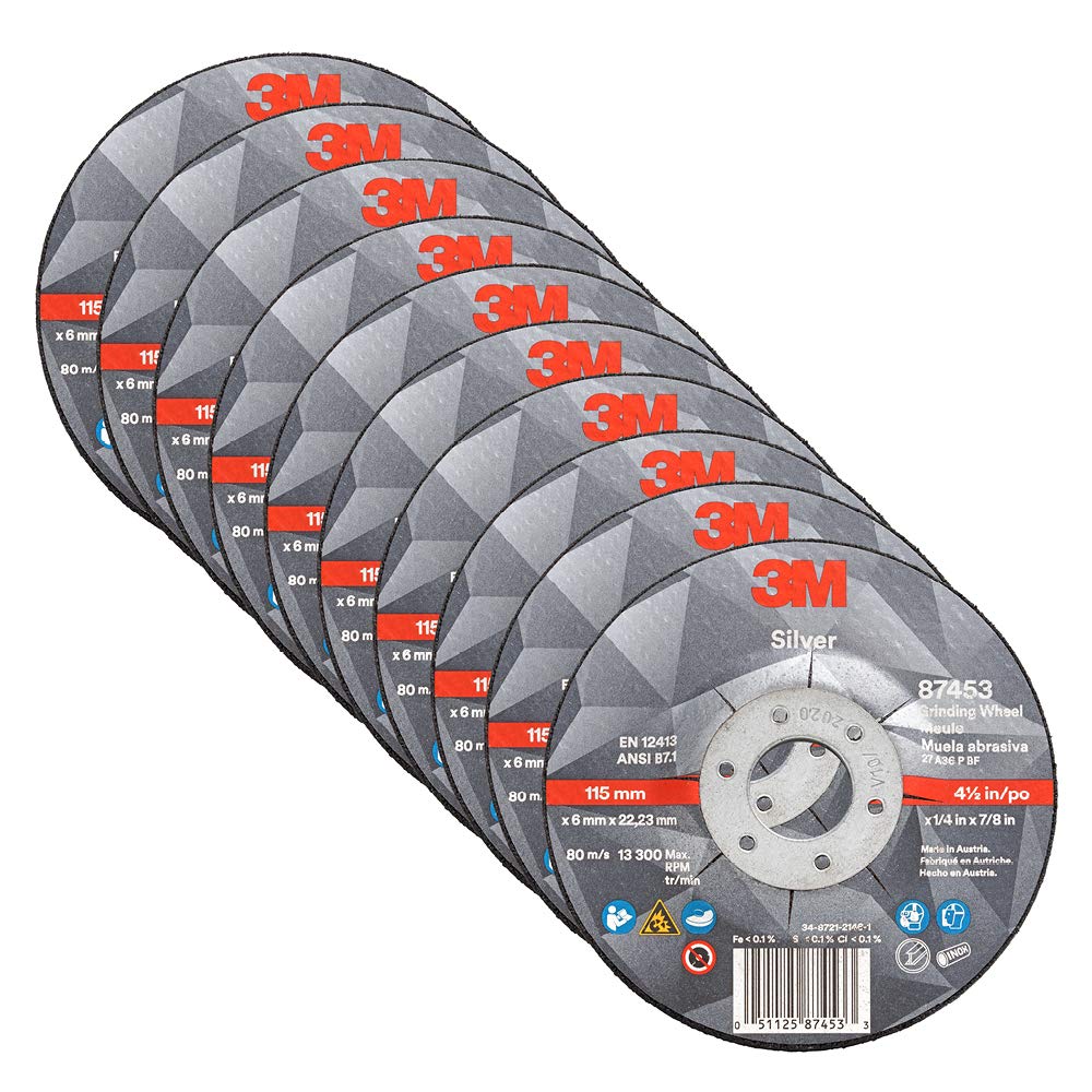 3M Depressed Center Grinding Wheel 10-Pack - Heavy Stock Removal
