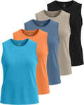 Women's Dry-Fit Racerback Tank Top 5-Pack - Breathable Workout