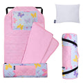Wildkin Modern Kids Nap Mat Soft Cotton Blend with Pillow - Butterfly