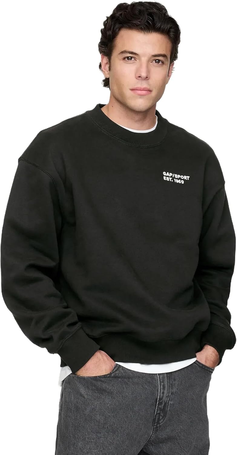GAP mens Mini Logo Crewneck Sweatshirt for Everyday Comfort