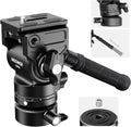 NEEWER Tripod Fluid Head with +/-7 Leveling Base - Compact Video Head
