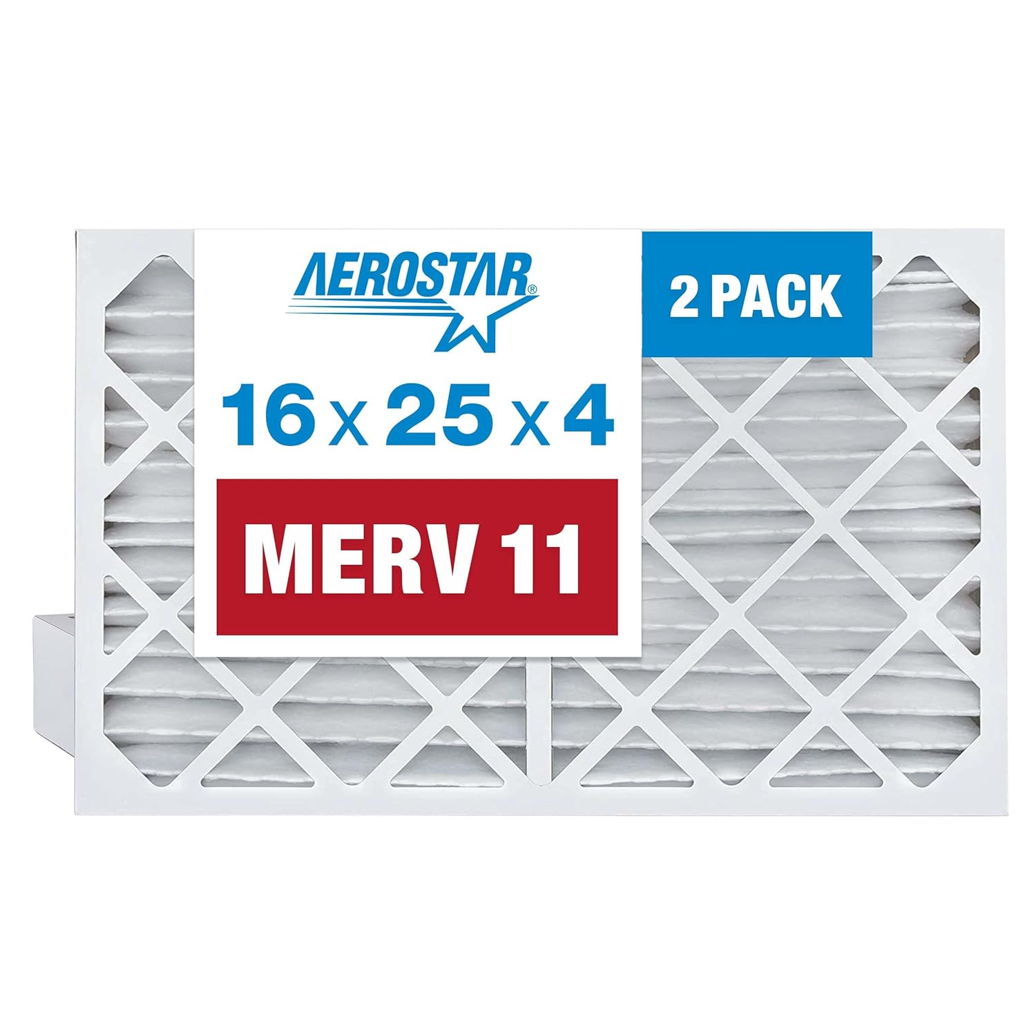 Aerostar 16x25x4 MERV 11 Pleated Air Filter for Clean Air