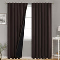 Brown Full Blackout Curtains 84 in Long with Thermal Insulation