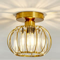 Crystal Semi Flush Mount Ceiling Light Fixture - Compact Glam
