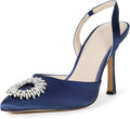 The Drop Klara Clean Pointed Toe Pumps - Sparkle Heel Statement