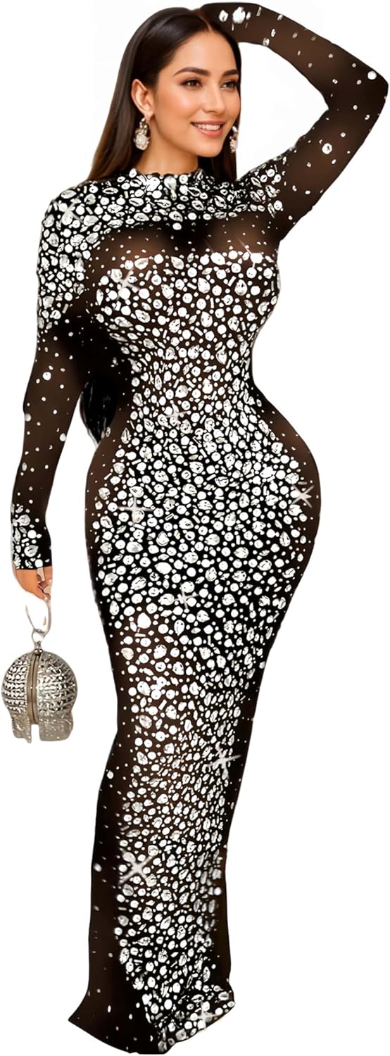 Rhinestone Embellished Formal Gowns for Women 2025 - Elegant Style