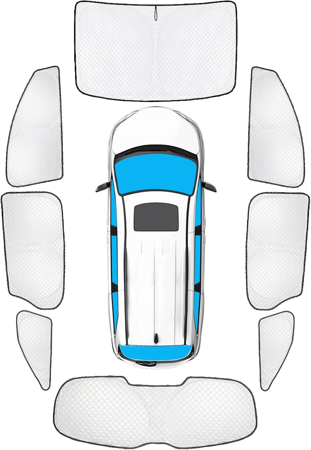 KMF 8pcs Thicken Full Window Sun Shades for Toyota Sienna 2021-2025