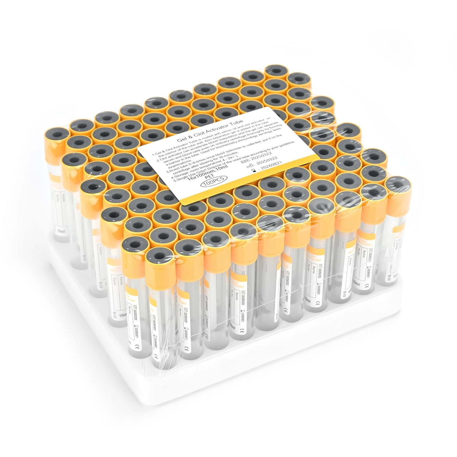 Vacutainer Blood Collection Tubes for Lab Tests and Veterinary Use
