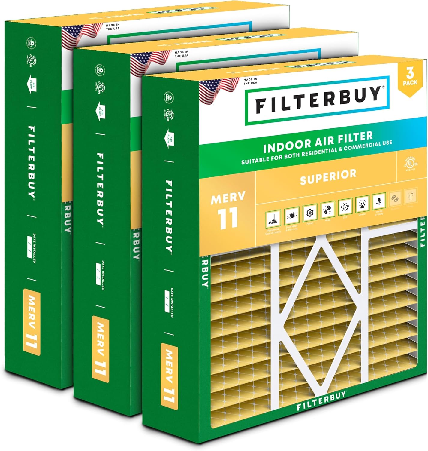 19x20x5 Air Filter MERV 11 for Pet & Allergy Defense