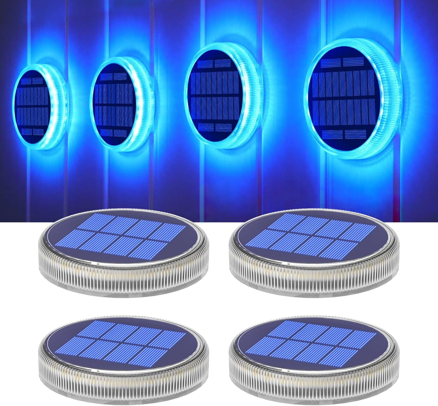YiLaie Blue Solar Dock Lights Outdoor Waterproof for Driveway