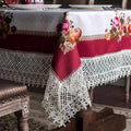Lace Spring Rectangle Table Cloth 60 x 84 in - Vintage Macrame Look