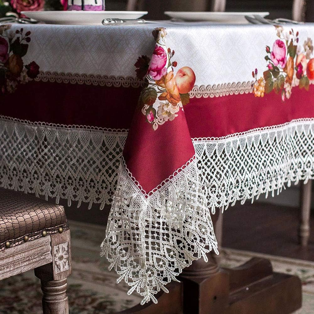 Elegant Lace Spring Table Cloth for Rustic Kitchen Decor