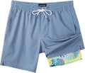 SURF CUZ Mens Swim Trunks 7 in Inseam - Quick Dry 2-in-1 Comfort Liner
