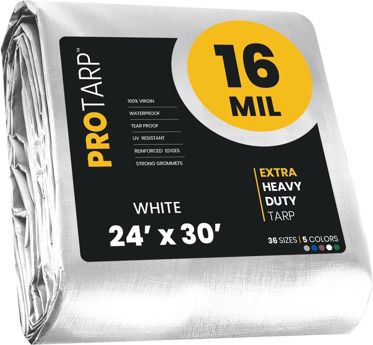 PROTARP Extra Heavy Duty 16 Mil Tarp Cover for All Weather Use