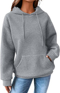 Womens Waffle Hoodie Pullover - Lightweight Soft Long Sleeve