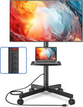 Rolling TV Stand with Power Outlet for 23-60 in TVs - Mobile Tilt