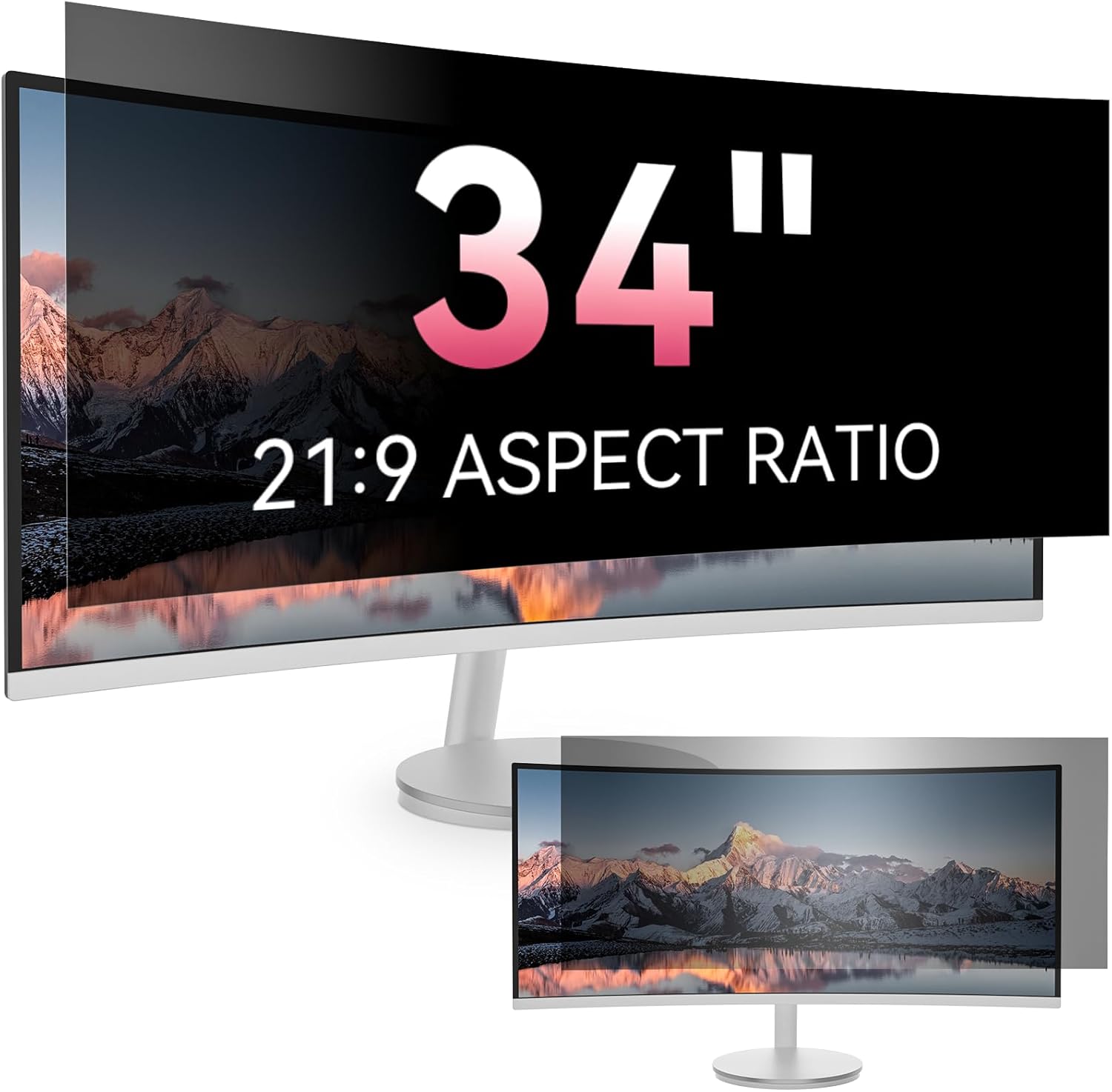 34 Inch Curved Computer Privacy Screen Protector for Security