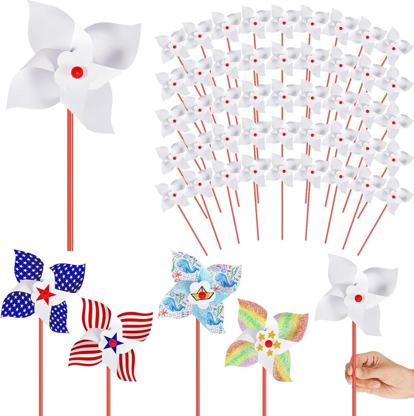 300 Pcs DIY Blank Pinwheels for Kids Craft Projects Fun Activities