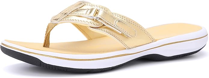 DOGDAN Women's Flip Flops Thong Cushion Sandals for Comfort
