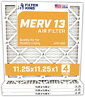 Filter King 11.25x11.25x1 Air Filter 4-Pack - MERV 13 Performance