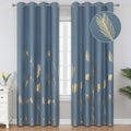 Estelar Textiler Stone Blue Blackout Curtains 52Wx84L - Room Darkening