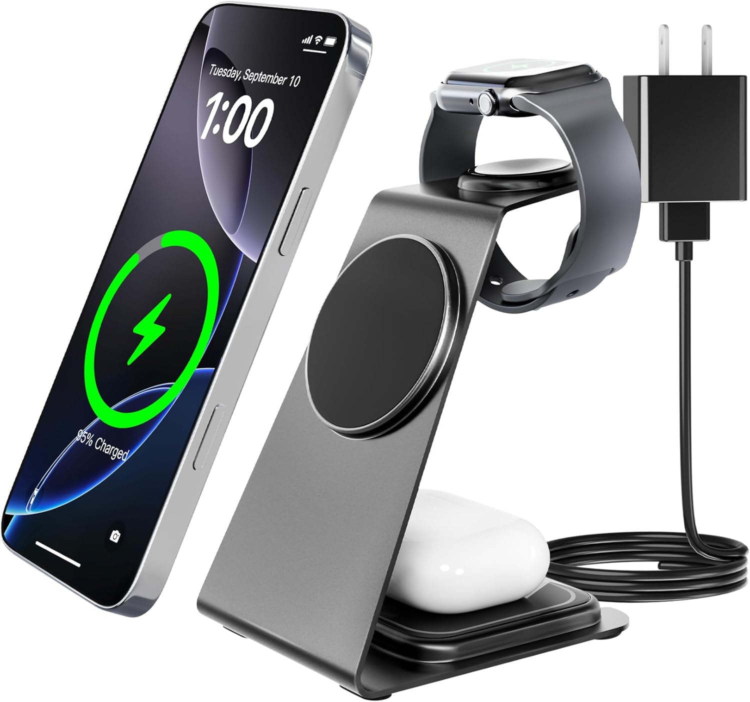 3-in-1 Magnetic Wireless Charging Station for Apple Devices