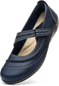 Women's Comfortable Lightweight Leather Mary Jane Flats - Versatile no