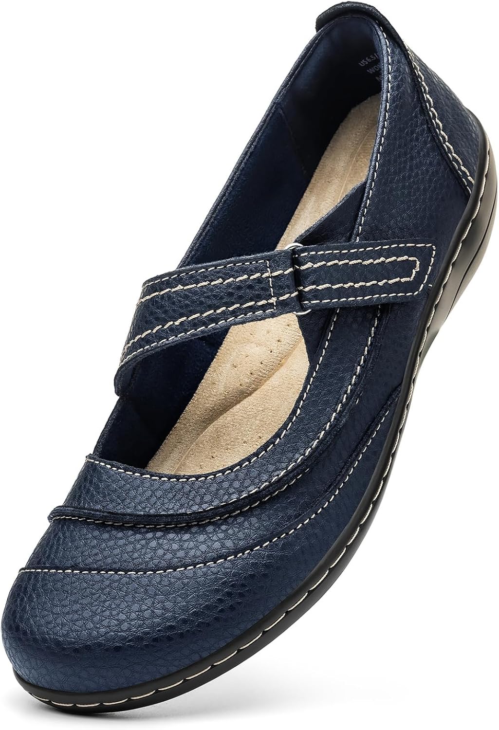 Women's Comfortable Lightweight Leather Mary Jane Flats for Work