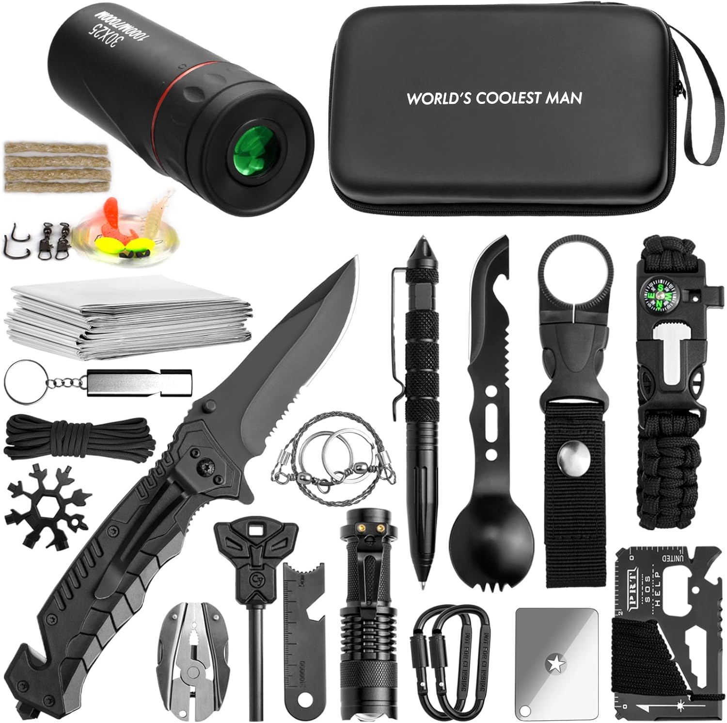Ultimate 34-in-1 Emergency Survival Gear for Adventurous Men by LANKAMO
