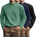 Plus Size Men's Mock Turtleneck Shirt 3-Pack - Comfortable Base