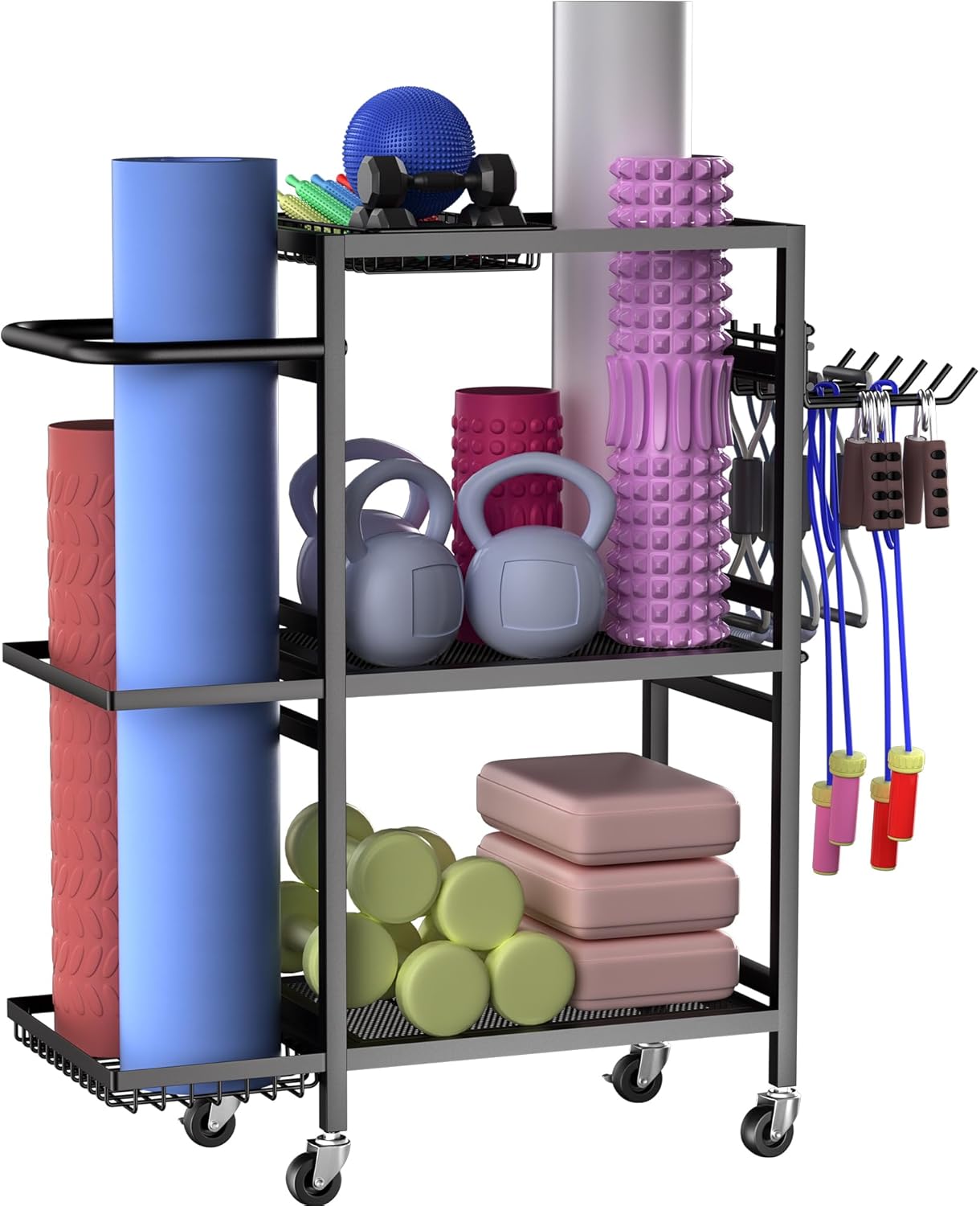 Yoga Mat & Equipment Rack for Perfect Home Gym Setup