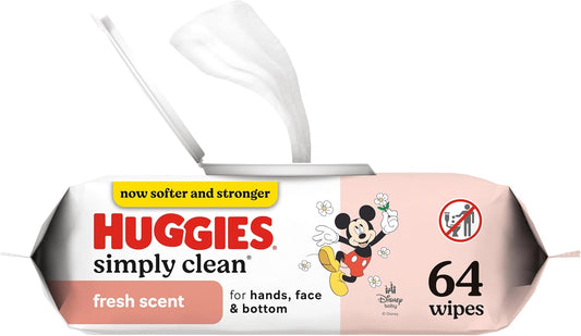 Huggies Simply Clean Baby Wipes - Fresh Scent, 64 Wipes