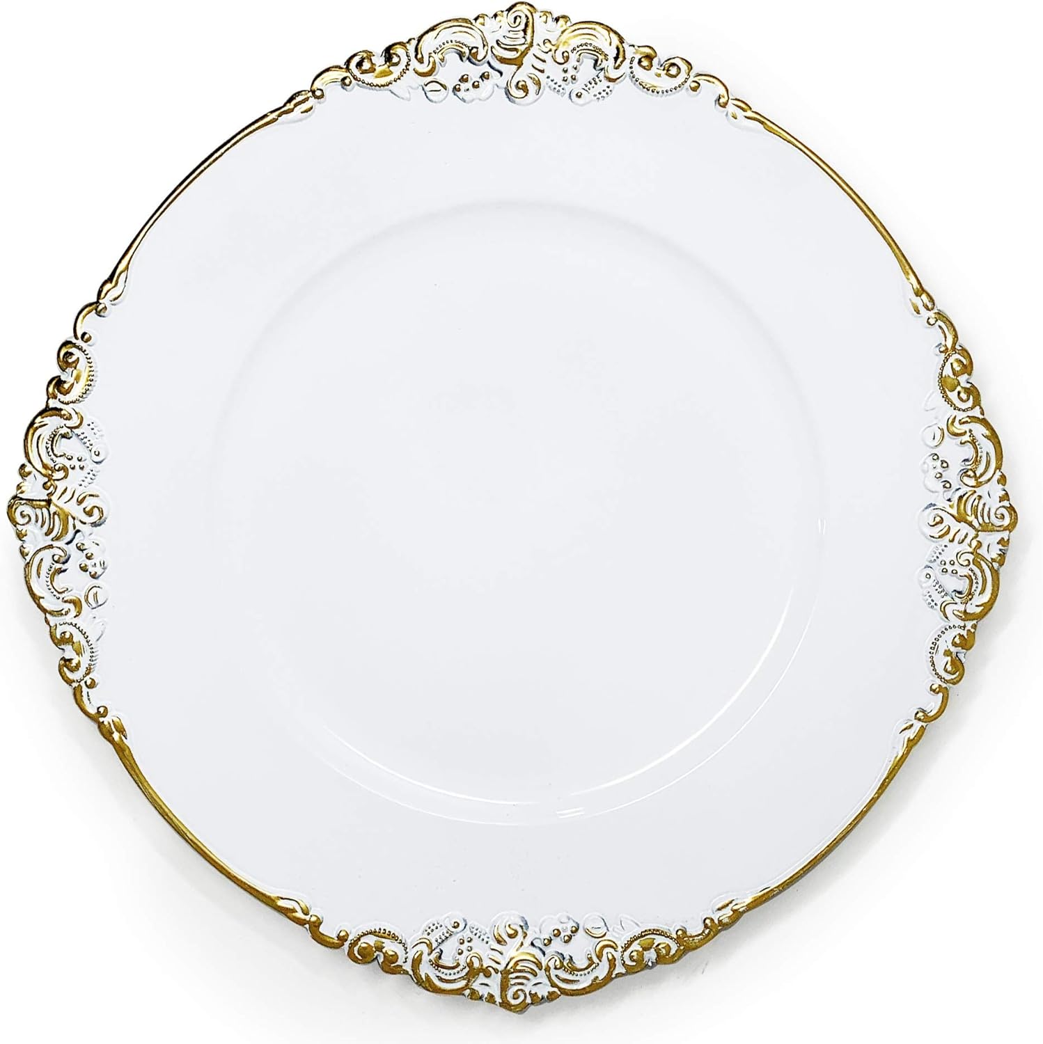 6-Pack Heavy Quality Charger Plates - Elegant Floral Design
