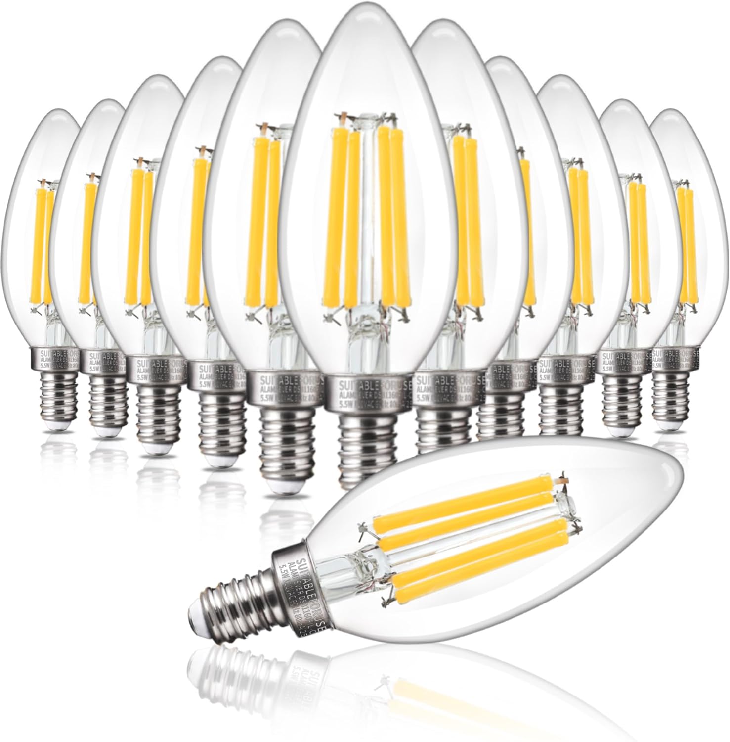 ALAMPEVER E12 LED Bulb 100 Watt Equivalent for Bright Lighting