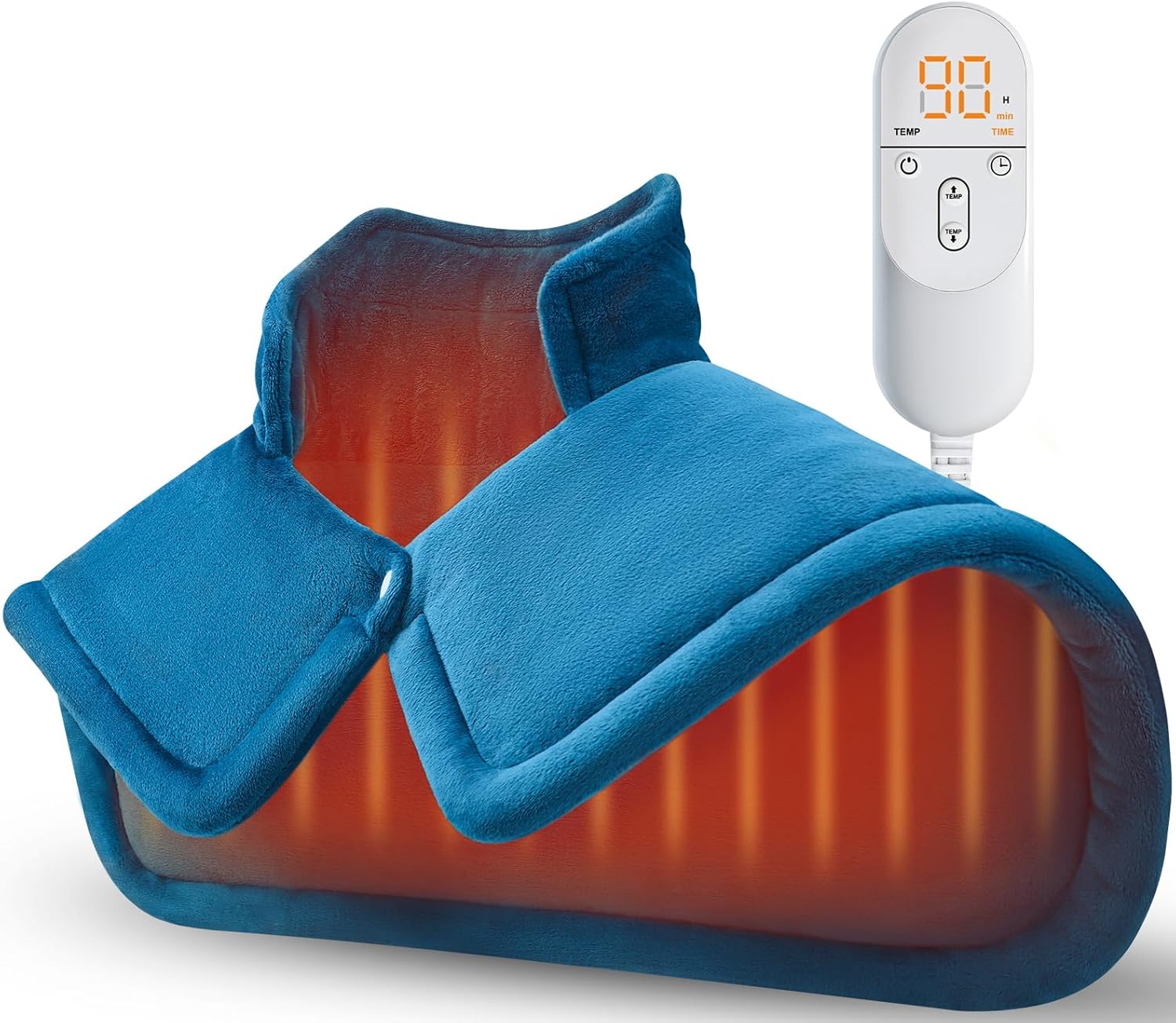 Relieve Neck & Shoulder Pain with Weighted Heat Pad - Blue