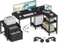 Casaottima L Shaped Desk with Drawers & File Cabinet for Home Office