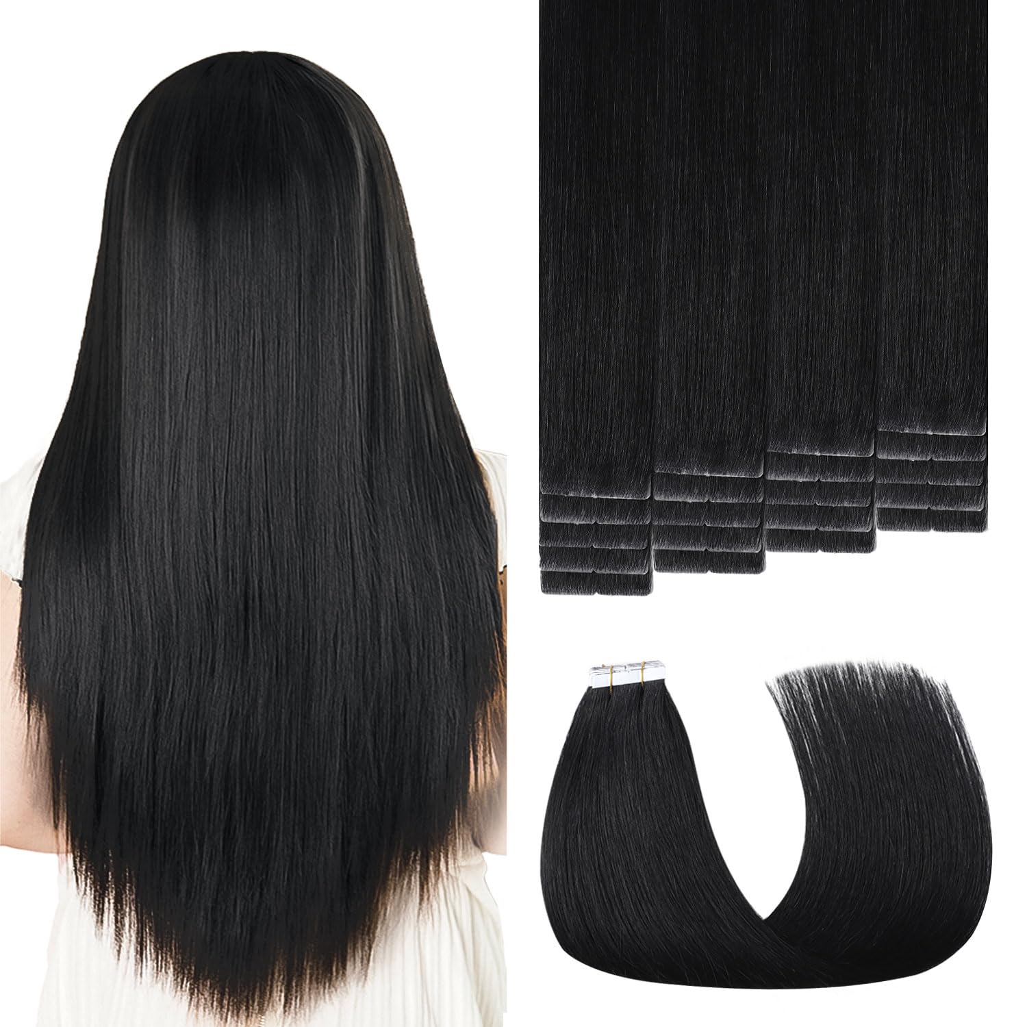 3rd-Generation Invisible Tape in Hair Extensions for Natural Look