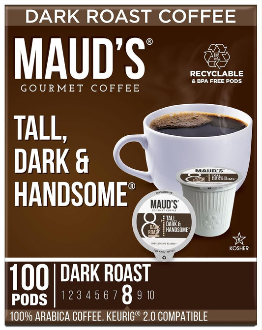 Maud's Dark Roast Coffee Pods - Tall & Handsome Energizing Blend