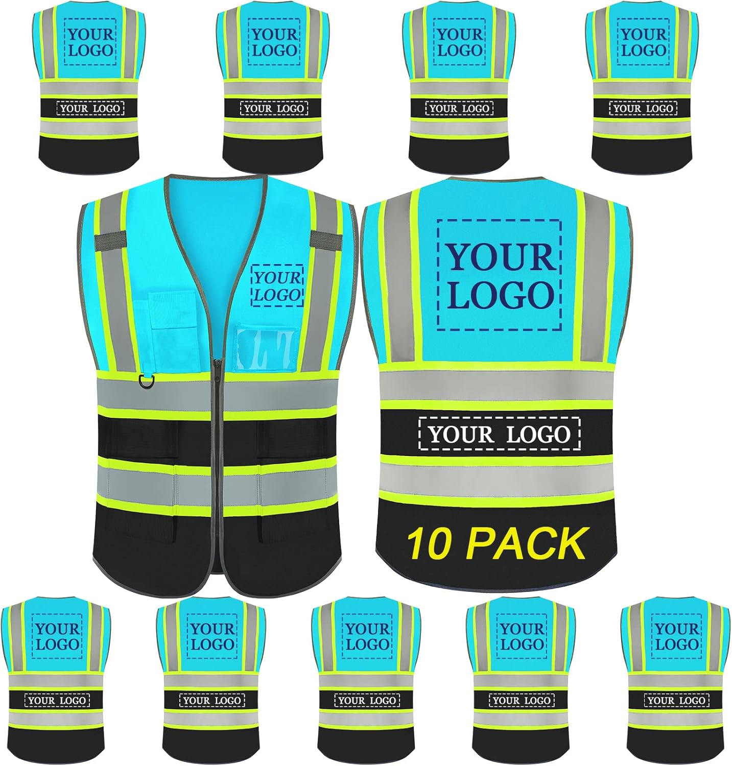 Custom Logo Safety Vest Class 2 High Visibility Reflective Gear