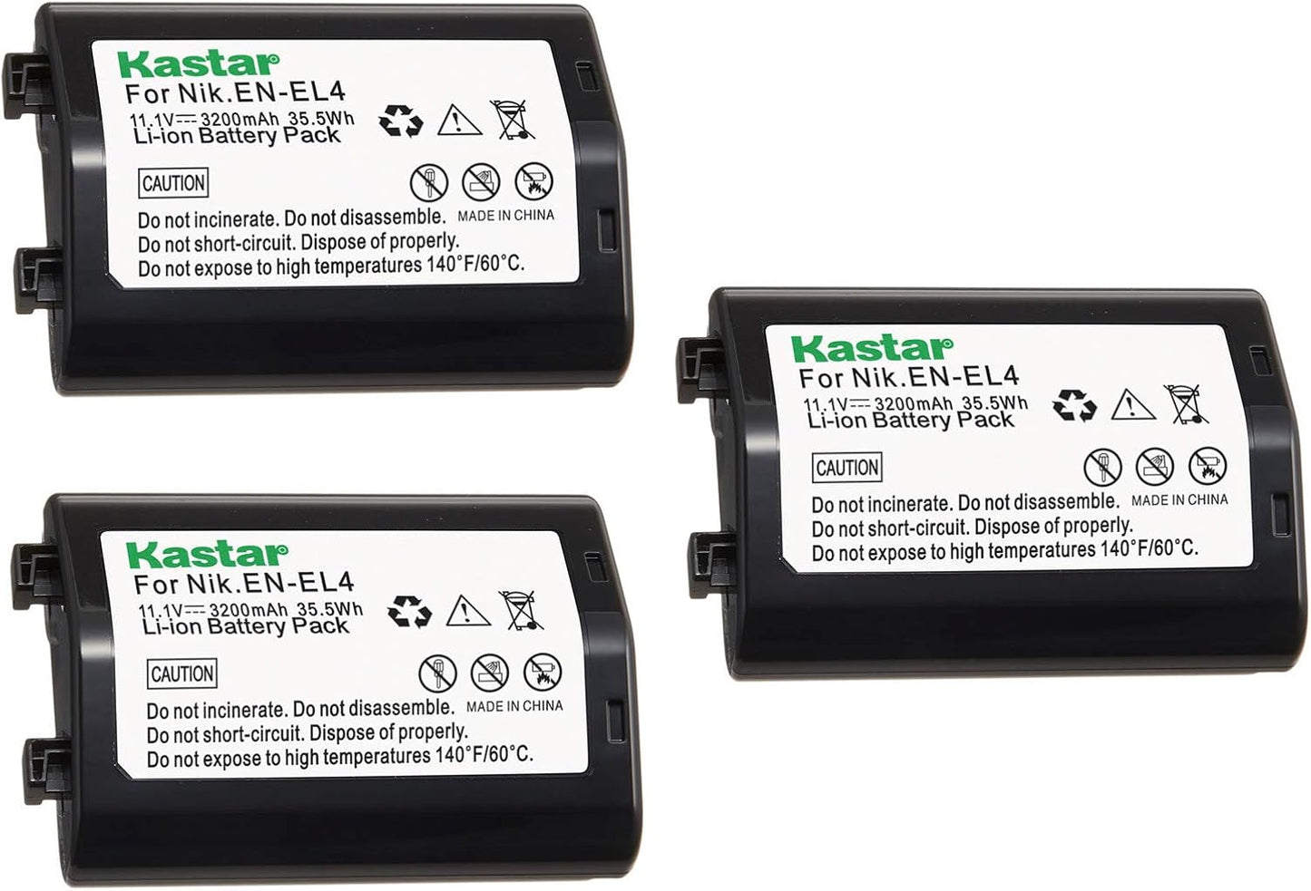 Kastar Battery 3-Pack for Nik EN-EL4, D2, D3, D700 Cameras